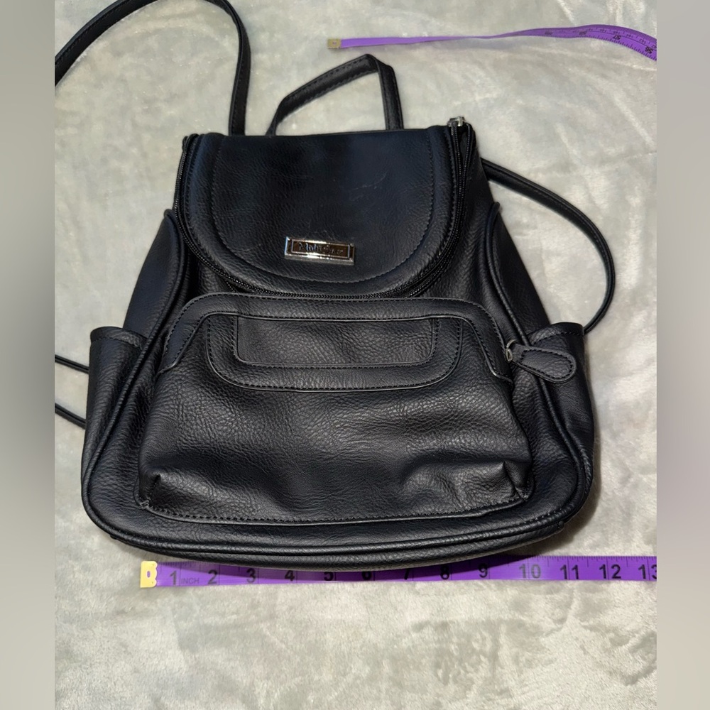 Black Leather Backpack - Picture 8 of 9